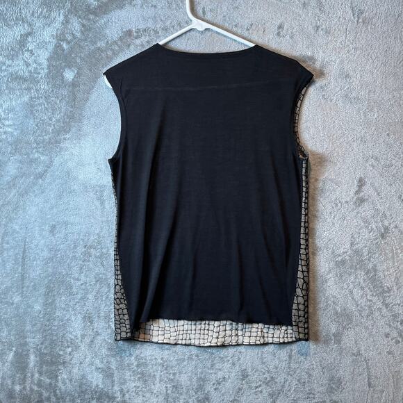 Damee Inc 2 Piece Set Black Gold Long Sleeve Jacket & Tank Size Medium - Picture 3 of 8